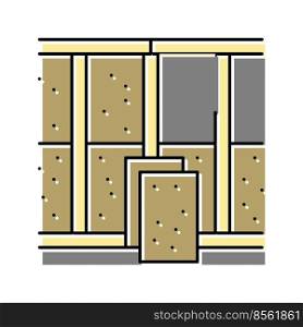 wall insulation color icon vector. wall insulation sign. isolated symbol illustration. wall insulation color icon vector illustration