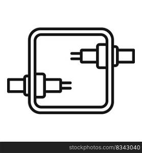 Wall junction box icon outline vector. Electric switch. Safety current. Wall junction box icon outline vector. Electric switch