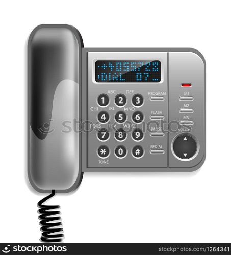 Wall-mounted telephone with wire