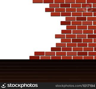 Wall of bricks and space background art vector