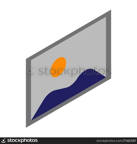 Wall office picture icon. Isometric of wall office picture vector icon for web design isolated on white background. Wall office picture icon, isometric style