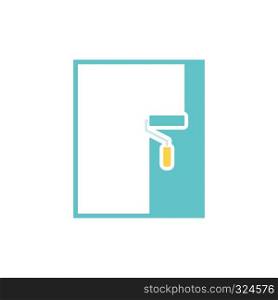 Wall painting icon. Flat color design. Vector illustration.