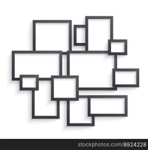 Wall picture frame templates isolated on white vector image