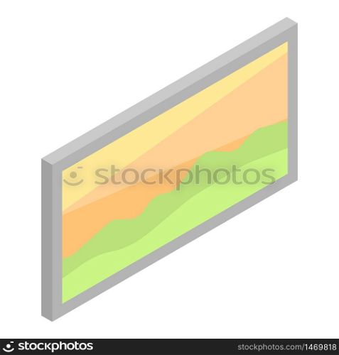 Wall picture landscape icon. Isometric of wall picture landscape vector icon for web design isolated on white background. Wall picture landscape icon, isometric style