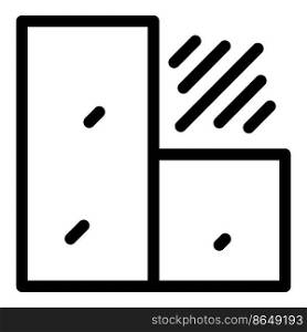 Wall pile icon outline vector. Drywall construction. Plaster house. Wall pile icon outline vector. Drywall construction