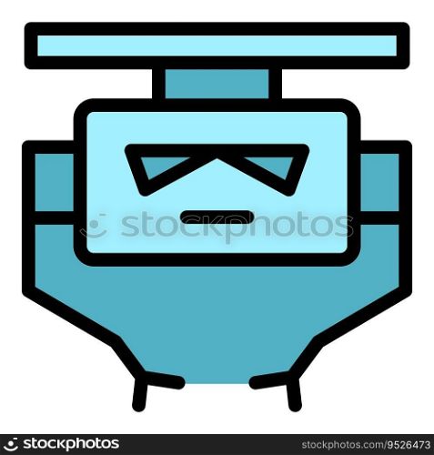 Wall robot icon outline vector. Cute toy. Android ai color flat. Wall robot icon vector flat