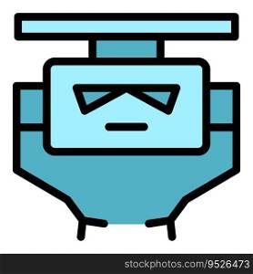 Wall robot icon outline vector. Cute toy. Android ai color flat. Wall robot icon vector flat