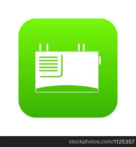 Wall router icon digital green for any design isolated on white vector illustration. Wall router icon digital green
