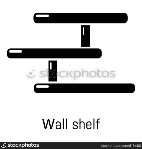 Wall shelf icon. Simple illustration of wall shelf vector icon for web. Wall shelf icon, simple black style