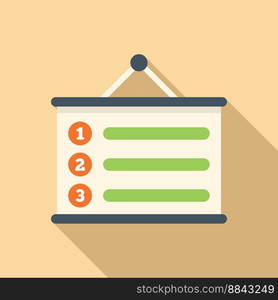 Wall task schedule icon flat vector. Event time. Agenda settings. Wall task schedule icon flat vector. Event time