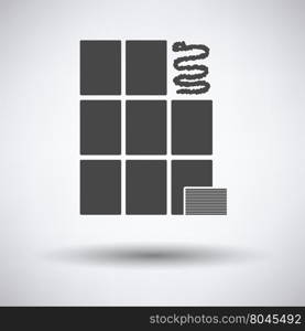 Wall tiles icon on gray background, round shadow. Vector illustration.