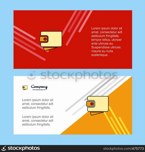 Wallet abstract corporate business banner template, horizontal advertising business banner.