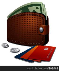 wallet and credit cards
