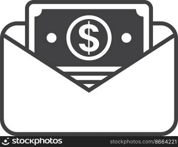 wallet and money illustration in minimal style isolated on background
