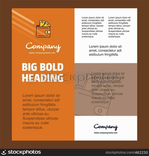Wallet Business Company Poster Template. with place for text and images. vector background