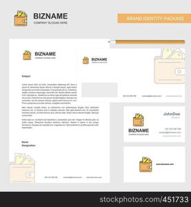 Wallet Business Letterhead, Envelope and visiting Card Design vector template