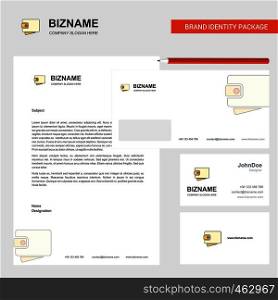 Wallet Business Letterhead, Envelope and visiting Card Design vector template