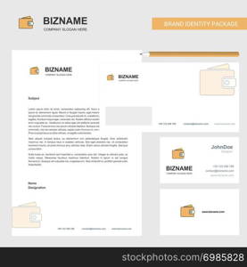 Wallet Business Letterhead, Envelope and visiting Card Design vector template