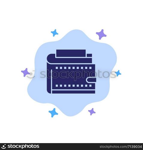 Wallet, Cash, Finance, Money, Personal, Purse Blue Icon on Abstract Cloud Background