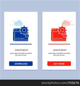 Wallet, Cash, Finance, Money, Personal, Purse, Making Blue and Red Download and Buy Now web Widget Card Template