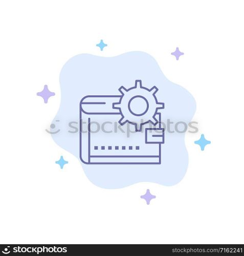 Wallet, Cash, Finance, Money, Personal, Purse, Making Blue Icon on Abstract Cloud Background