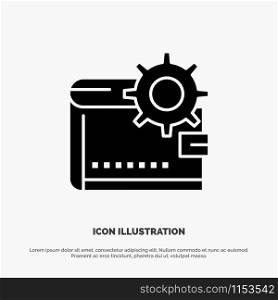 Wallet, Cash, Finance, Money, Personal, Purse, Making solid Glyph Icon vector