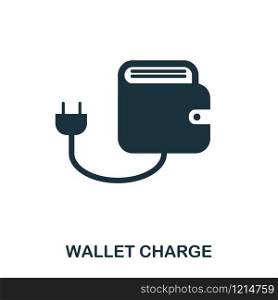 Wallet Charge icon. Flat style icon design. UI. Illustration of wallet charge icon. Pictogram isolated on white. Ready to use in web design, apps, software, print. Wallet Charge icon. Flat style icon design. UI. Illustration of wallet charge icon. Pictogram isolated on white. Ready to use in web design, apps, software, print.