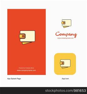 Wallet Company Logo App Icon and Splash Page Design. Creative Business App Design Elements