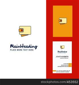 Wallet Creative Logo and business card. vertical Design Vector
