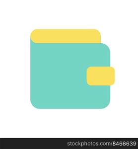 Wallet flat color ui icon. Personal bank account. Banking and finance. Money transfer. Simple filled element for mobile app. Colorful solid pictogram. Vector isolated RGB illustration. Wallet flat color ui icon