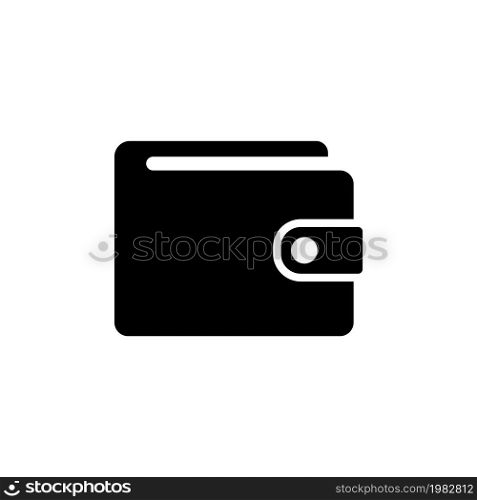 Wallet. Flat Vector Icon. Simple black symbol on white background. Wallet Flat Vector Icon