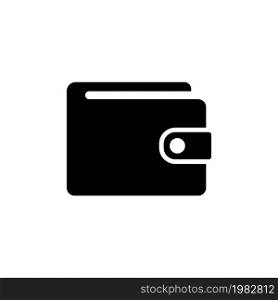 Wallet. Flat Vector Icon. Simple black symbol on white background. Wallet Flat Vector Icon