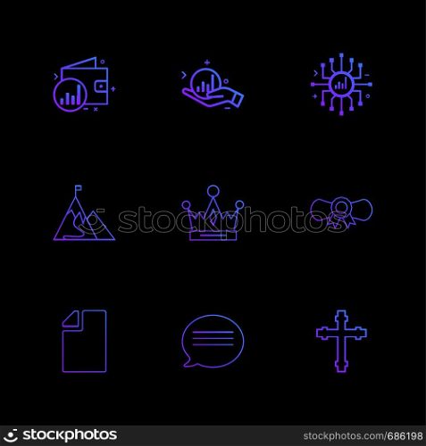wallet , graph , crypto , currency , money , mountains , ribbon , chat , cross , file , icon, vector, design, flat, collection, style, creative, icons