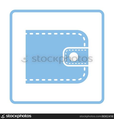 Wallet icon. Blue frame design. Vector illustration.