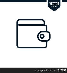 Wallet icon collection in outlined or line art style