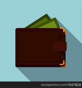 Wallet icon. Flat illustration of wallet vector icon for web design. Wallet icon, flat style