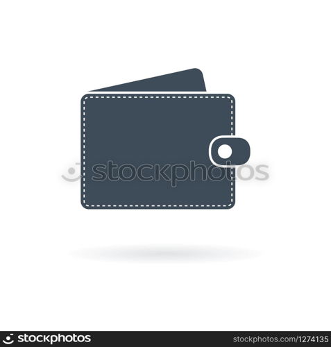 Wallet Icon in trendy flat style isolated