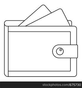 Wallet icon. Outline illustration of wallet vector icon for web. Wallet icon, outline style.