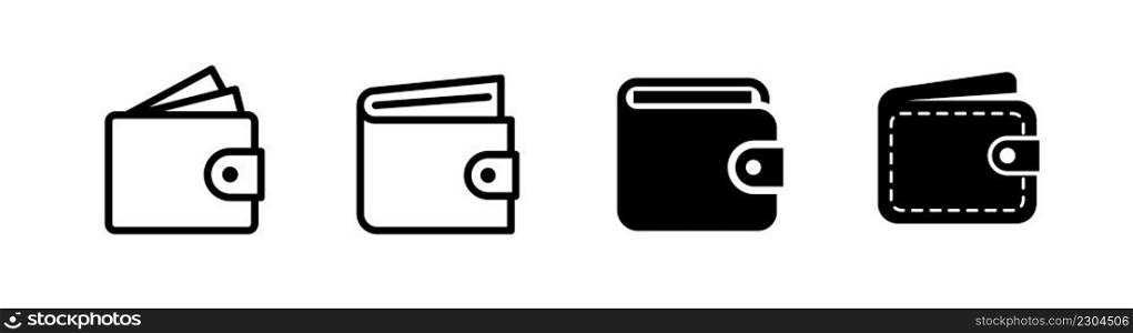 Wallet icon set, design element related to money saving