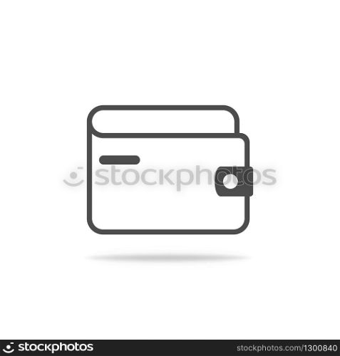 Wallet in linear style. For payment or banking. Vector EPS 10