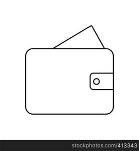 Wallet line icon, thin contour on white background. Wallet line icon