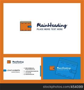 Wallet Logo design with Tagline & Front and Back Busienss Card Template. Vector Creative Design