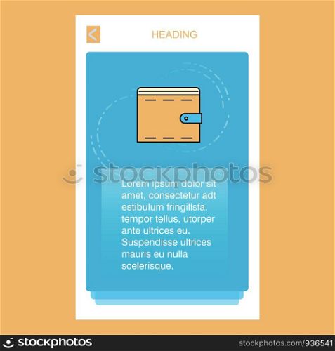 Wallet mobile vertical banner design design. Vector