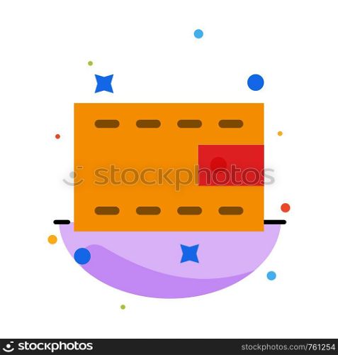 Wallet, Money, Cash Abstract Flat Color Icon Template