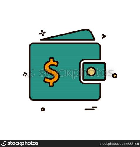 wallet money dollar icon vector design