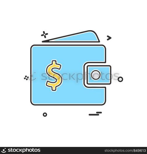 wallet money dollar icon vector design
