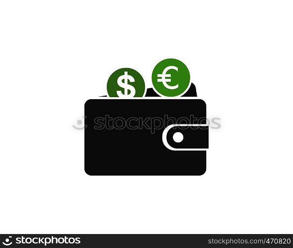 wallet money logo icon vector template design