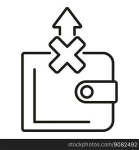Wallet payment icon outline vector. Card error. Web sale. Wallet payment icon outline vector. Card error