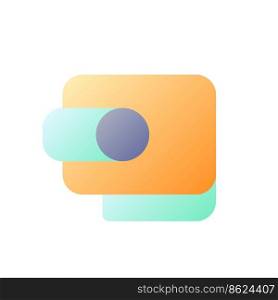 Wallet pixel perfect flat gradient color ui icon. Online payment service. Website interactive element. Simple filled pictogram. GUI, UX design for mobile application. Vector isolated RGB illustration. Wallet pixel perfect flat gradient color ui icon