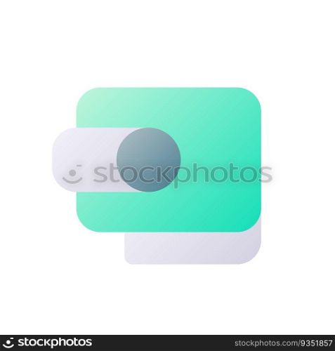 Wallet pixel perfect flat gradient two-color ui icon. Online payment. Website interactive element. Simple filled pictogram. GUI, UX design for mobile application. Vector isolated RGB illustration. Wallet pixel perfect flat gradient two-color ui icon